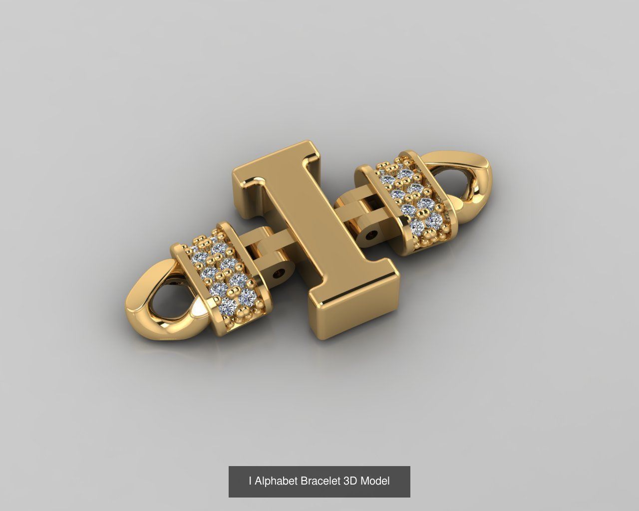  Alphabet Bracelet 3D Model 3D Model Collection_11
