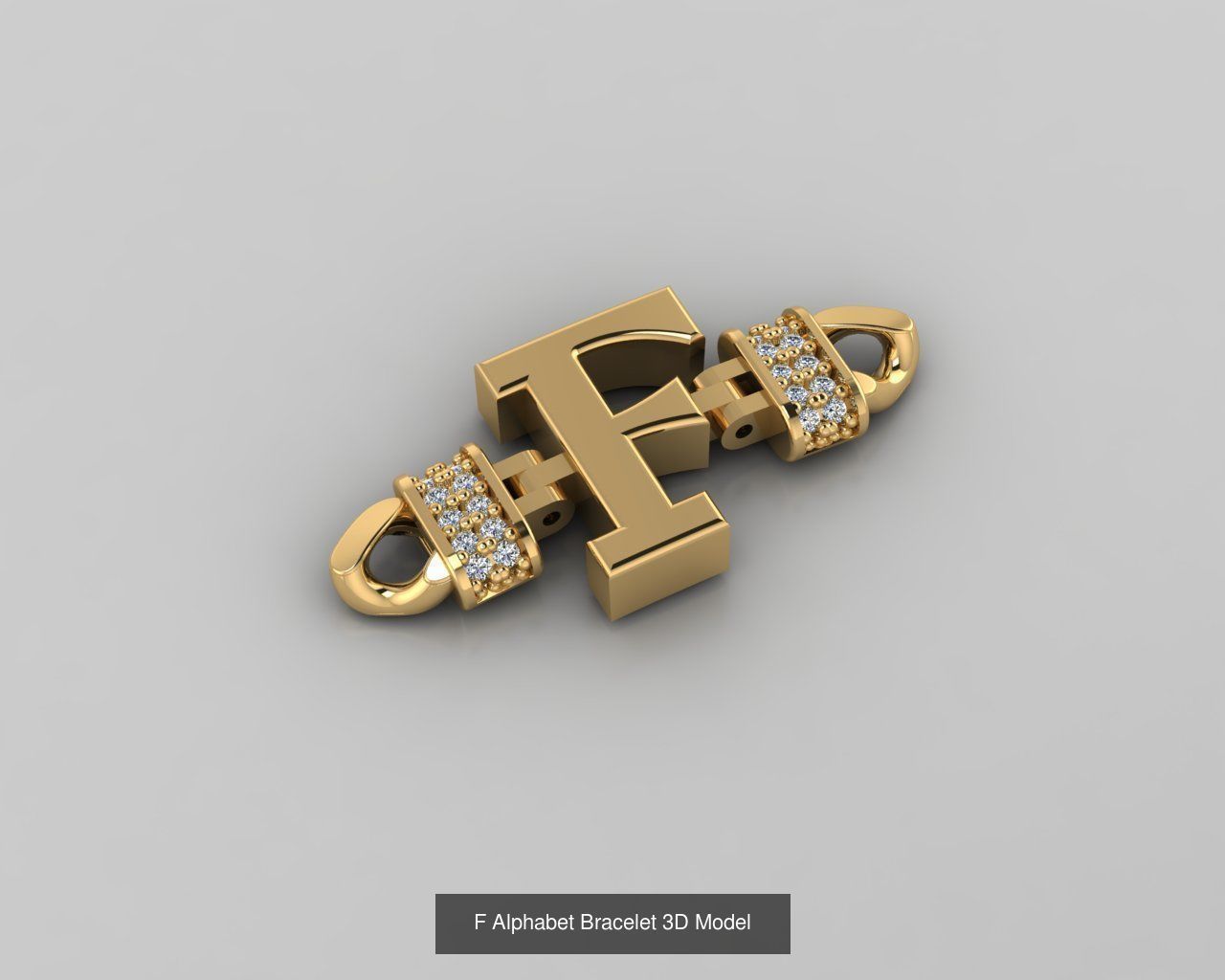  Alphabet Bracelet 3D Model 3D Model Collection_8