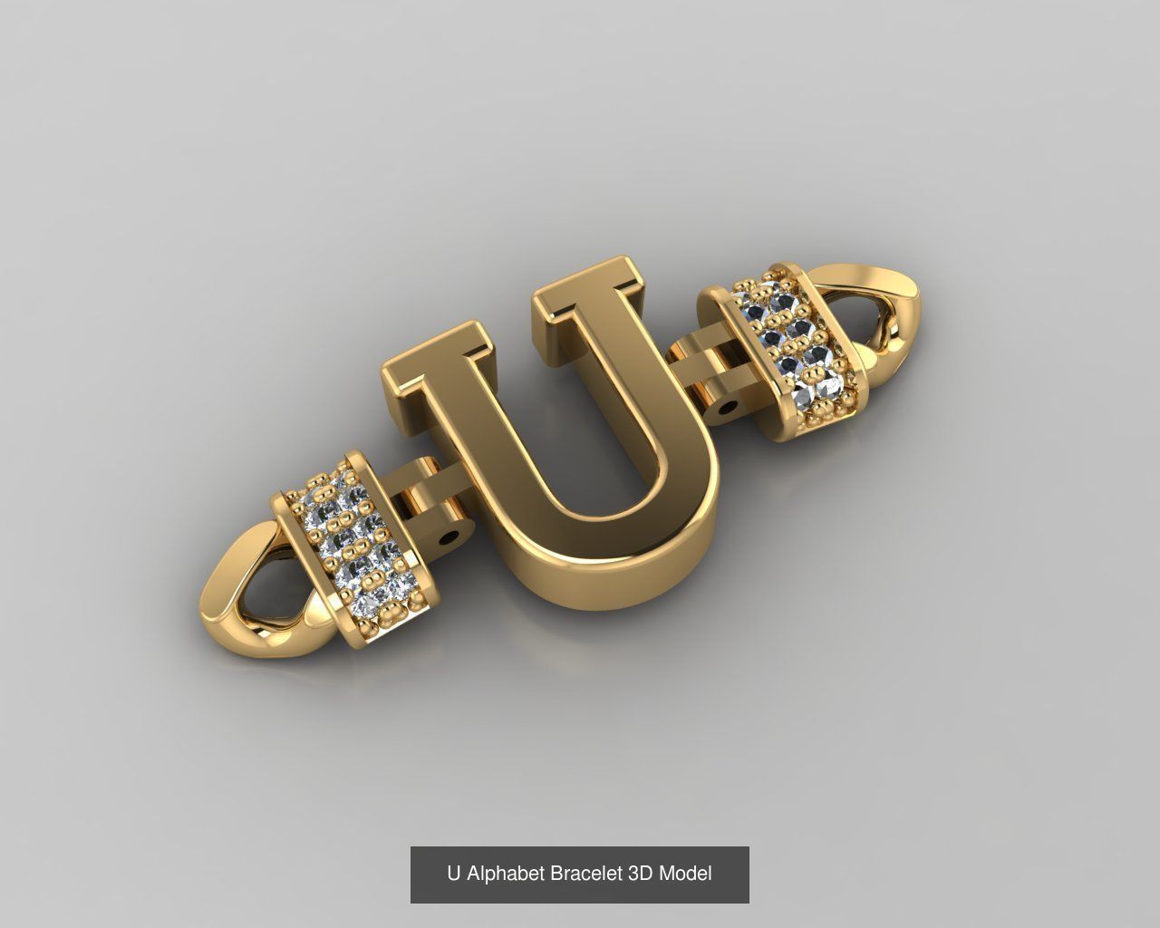  Alphabet Bracelet 3D Model 3D Model Collection_22