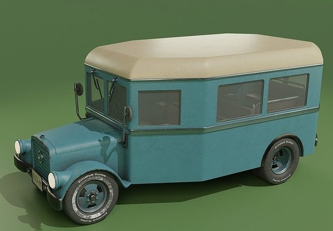 Retro Bus 55 Free low-poly 3D model