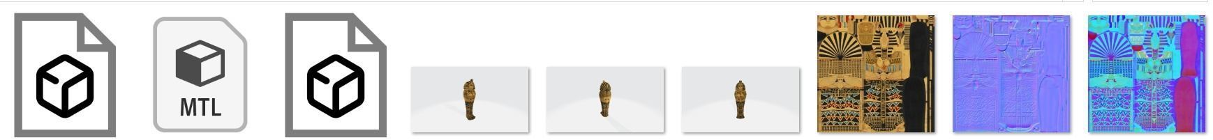 Egypt chair Tutankhamun 3D model_19