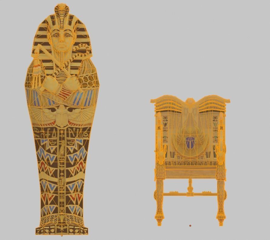 Egypt chair Tutankhamun 3D model_8