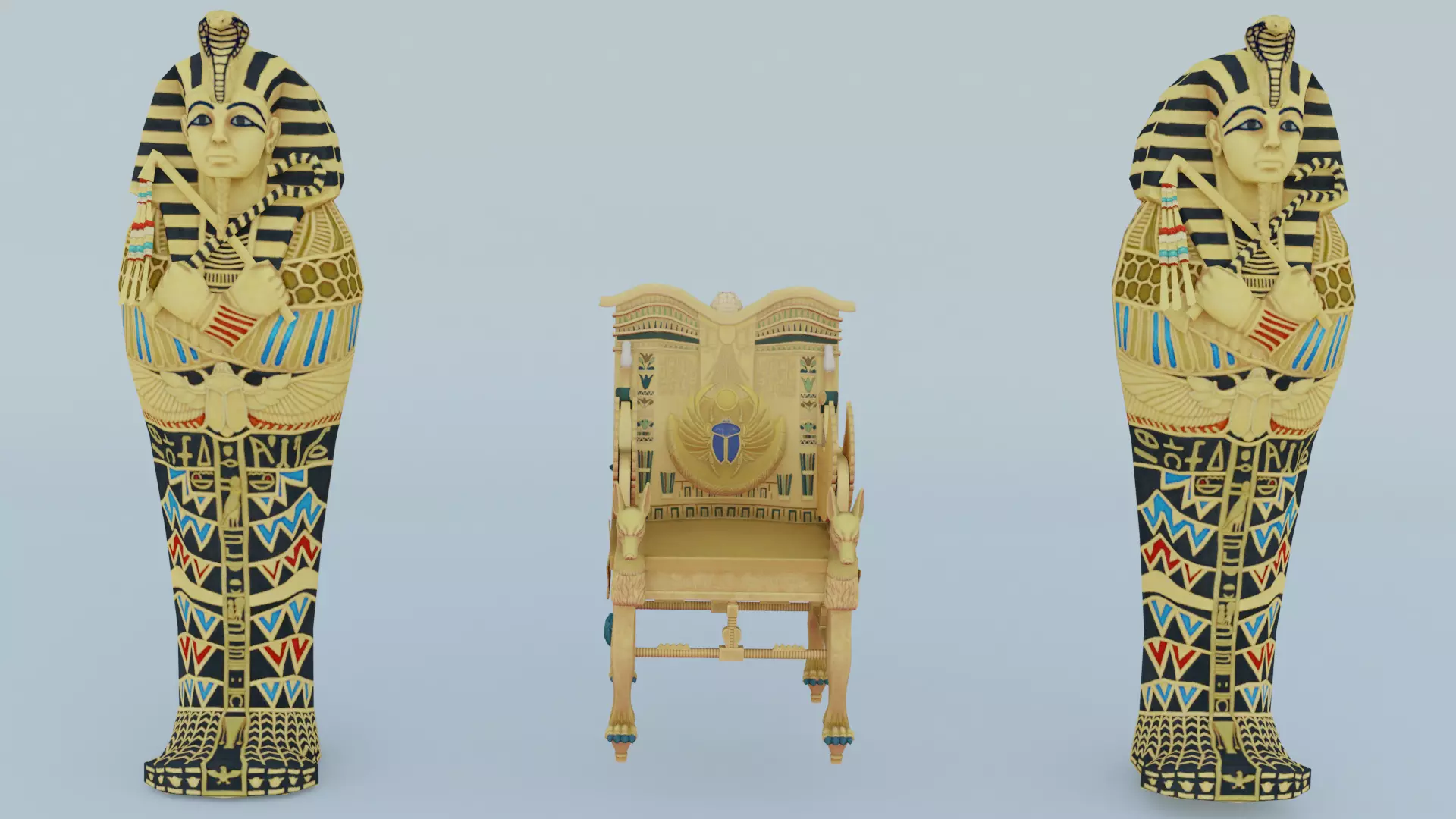 Egypt chair Tutankhamun 3D model_0