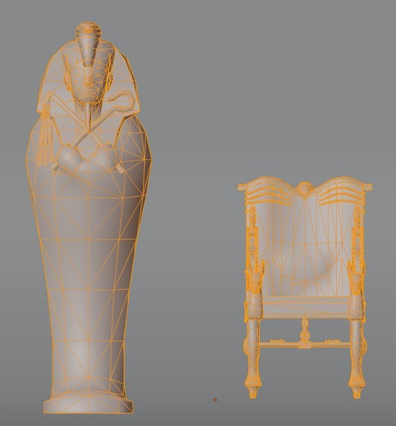 Egypt chair Tutankhamun 3D model_9