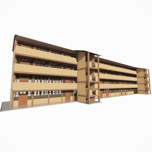 Malaysia School Building 4 floor 3D model