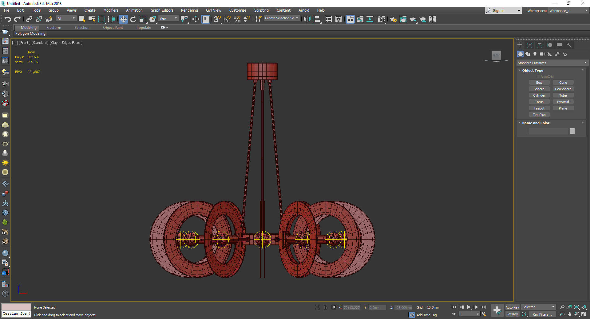  Gino Paroldo smoked glass chandelier Low-poly 3D model_3