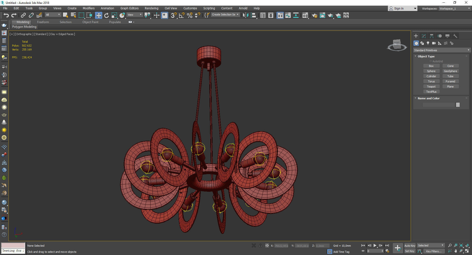  Gino Paroldo smoked glass chandelier Low-poly 3D model_4