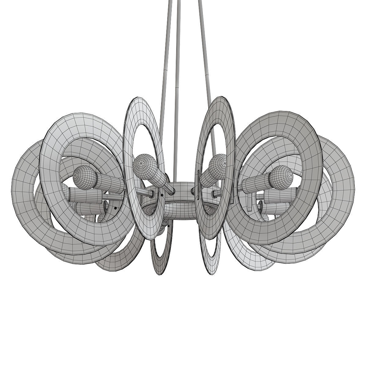  Gino Paroldo smoked glass chandelier Low-poly 3D model_2