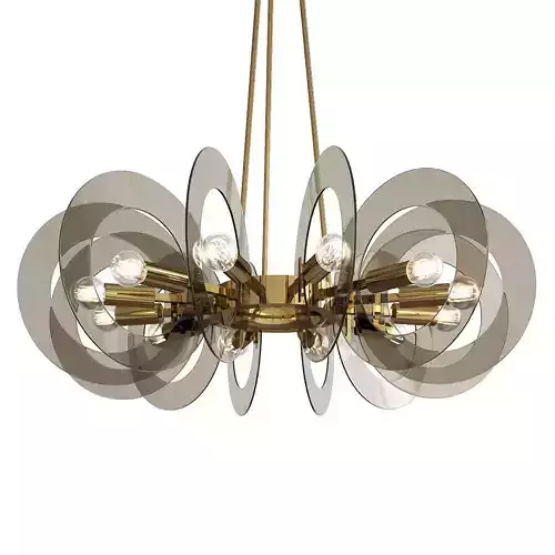  Gino Paroldo smoked glass chandelier