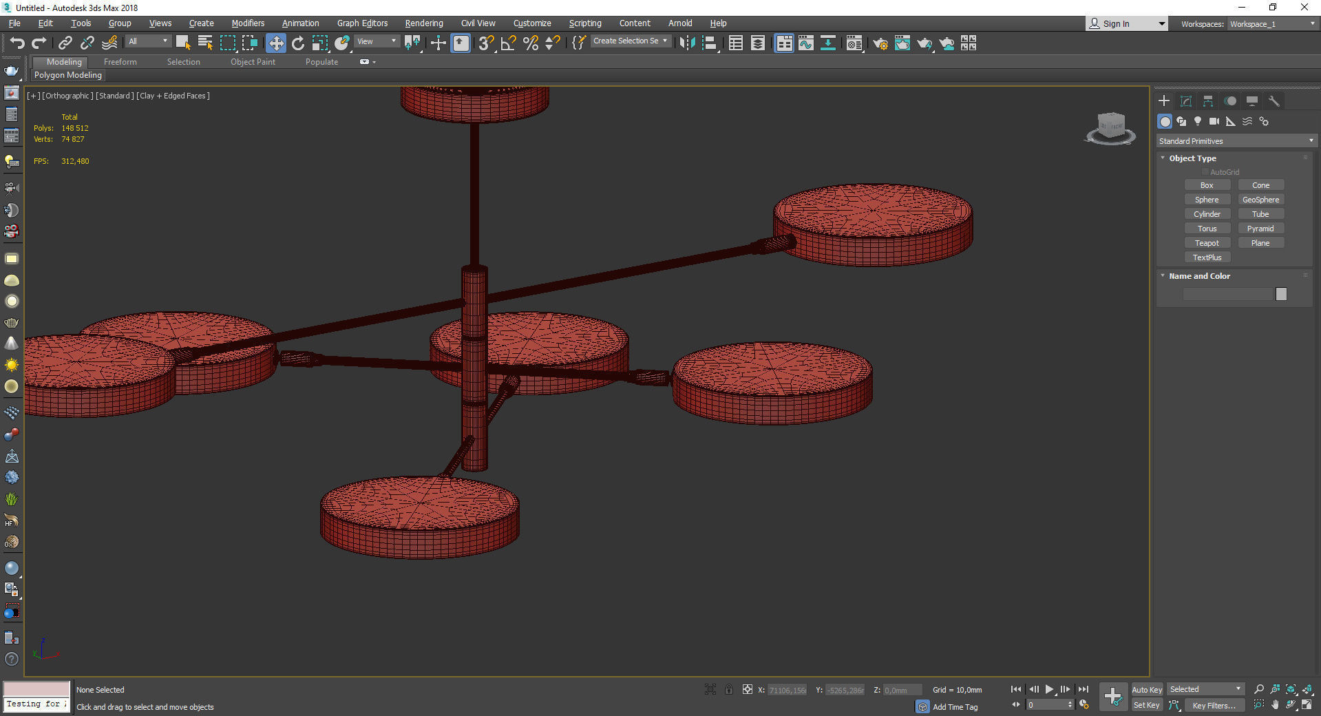 Sistema Solare chandelier Low-poly 3D model_4