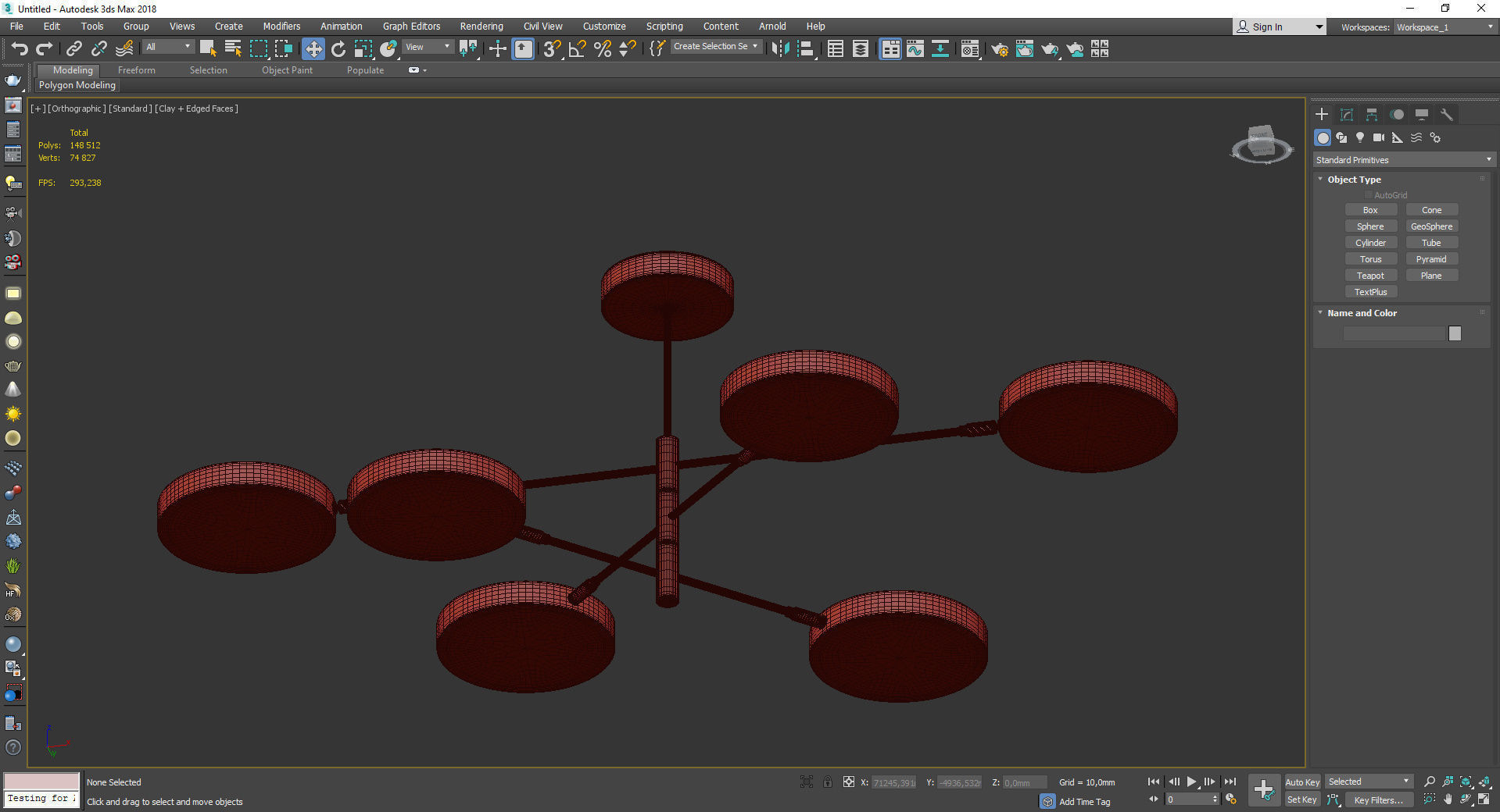 Sistema Solare chandelier Low-poly 3D model_3