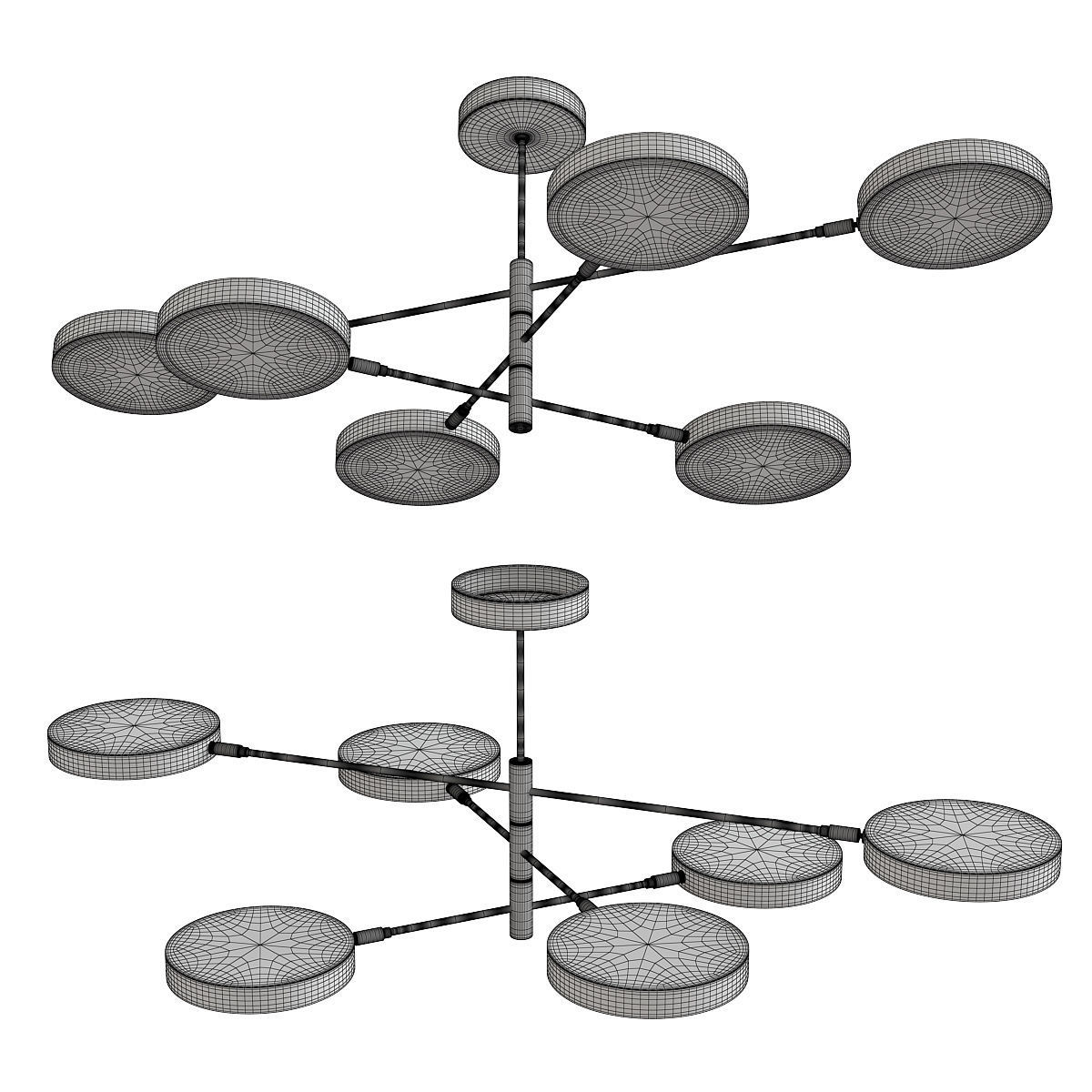 Sistema Solare chandelier Low-poly 3D model_1