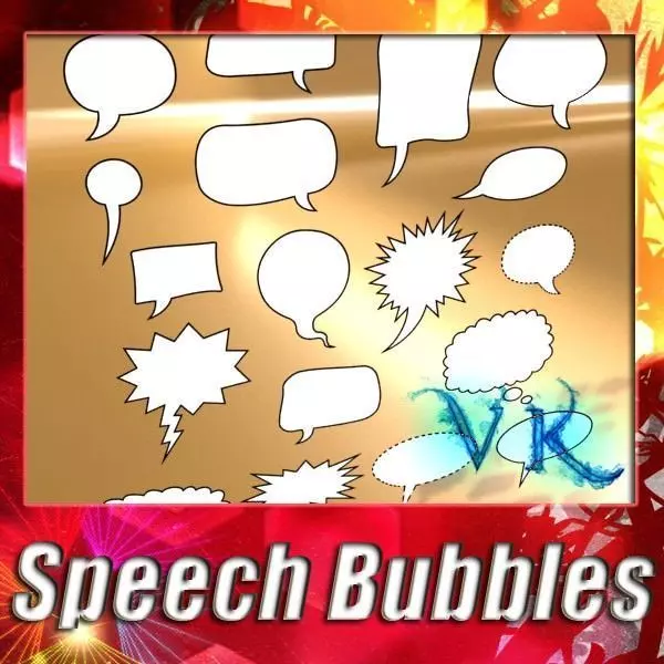 23 Speech Bubbles Collection 3D model_0