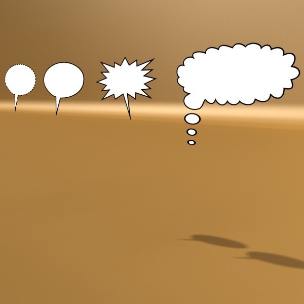 23 Speech Bubbles Collection 3D model_2