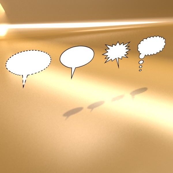 23 Speech Bubbles Collection 3D model_1