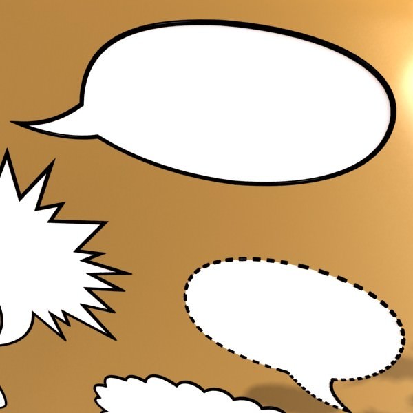 23 Speech Bubbles Collection 3D model_9