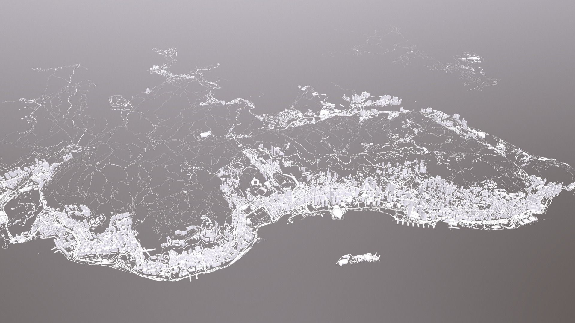 Cityscape Hong Kong China 3D model_7