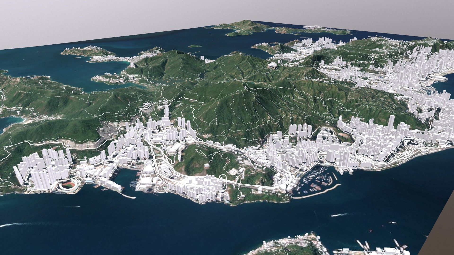 Cityscape Hong Kong China 3D model_6