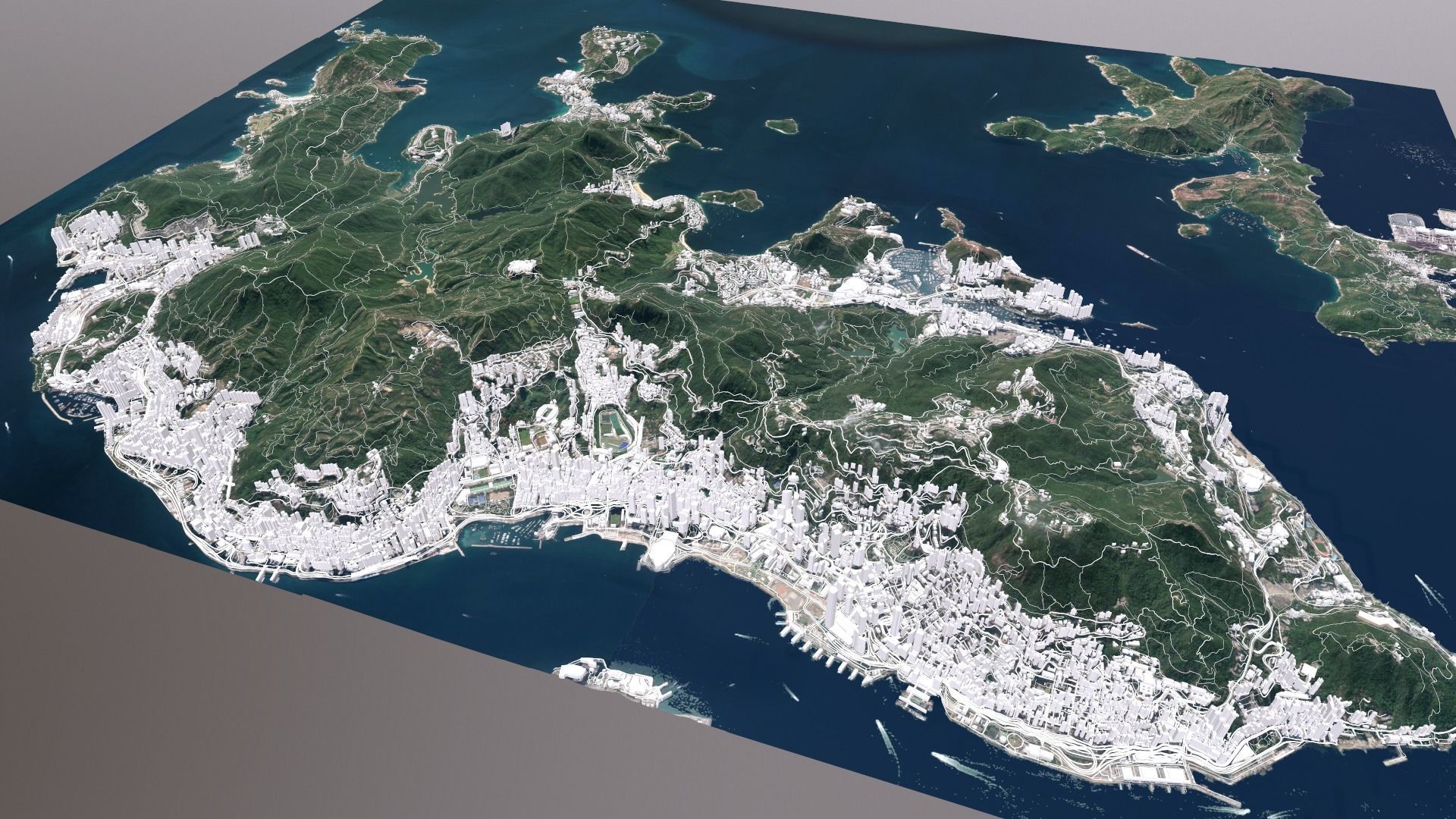 Cityscape Hong Kong China 3D model_3