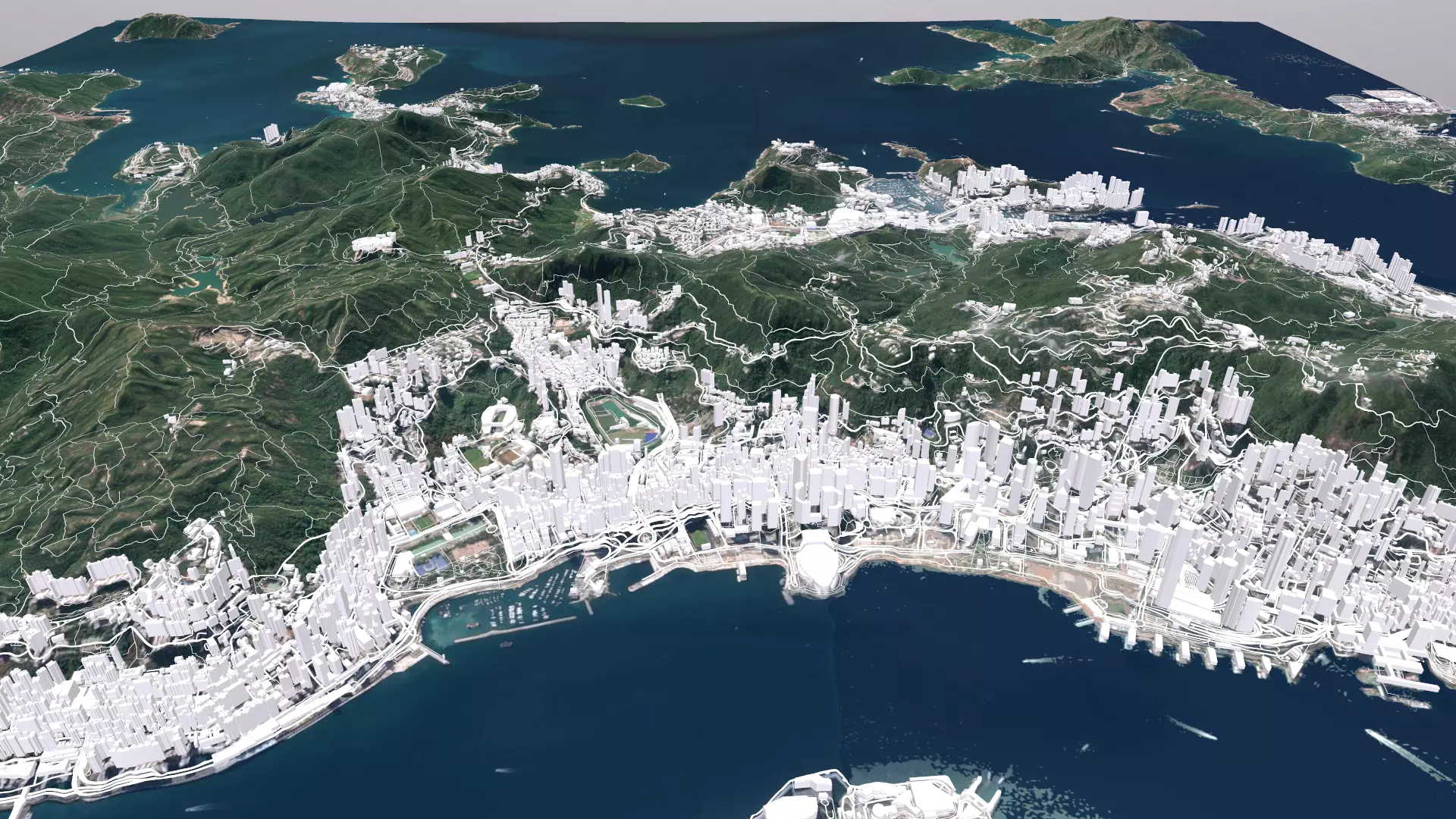 Cityscape Hong Kong China 3D model_0