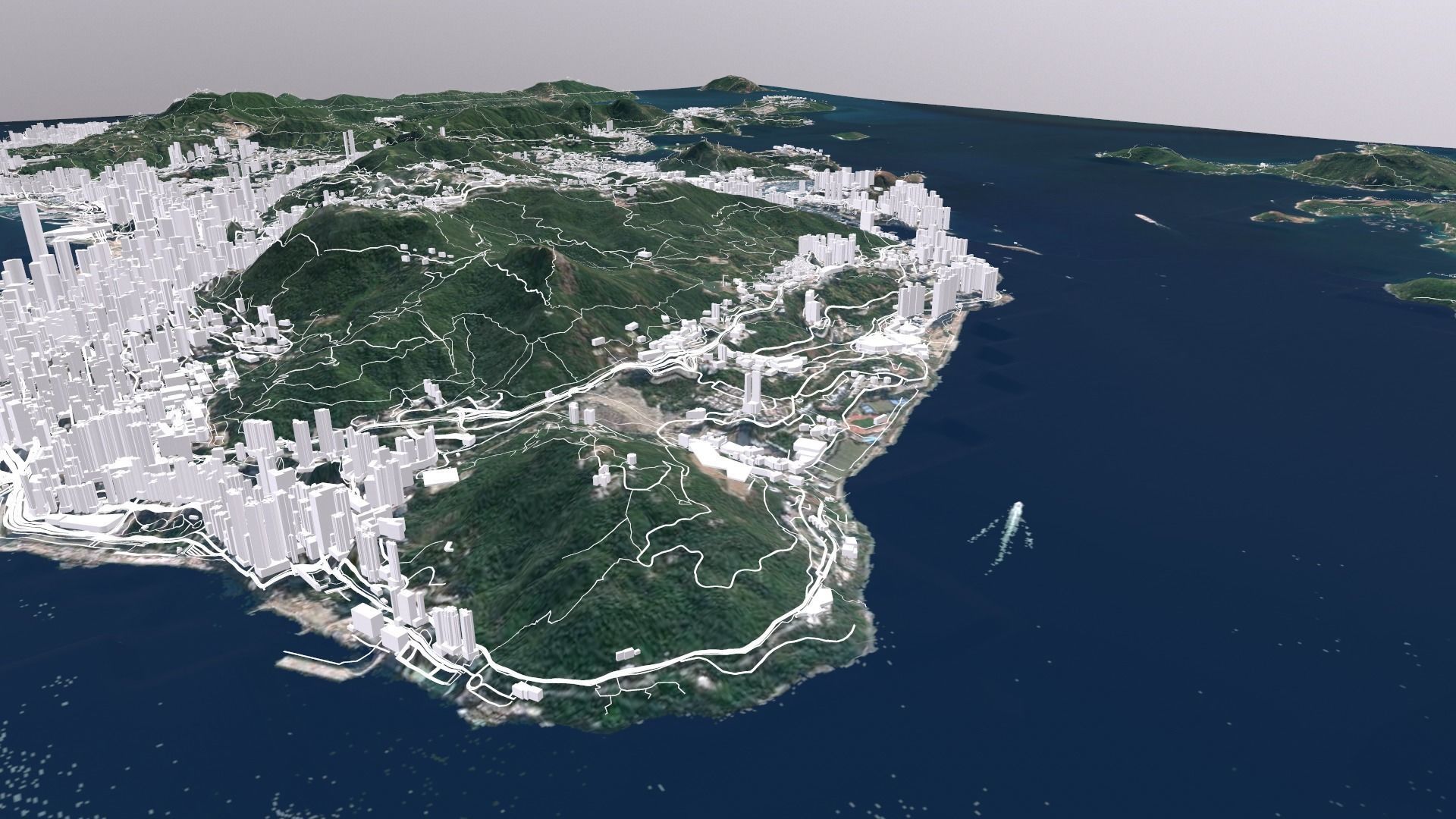 Cityscape Hong Kong China 3D model_4