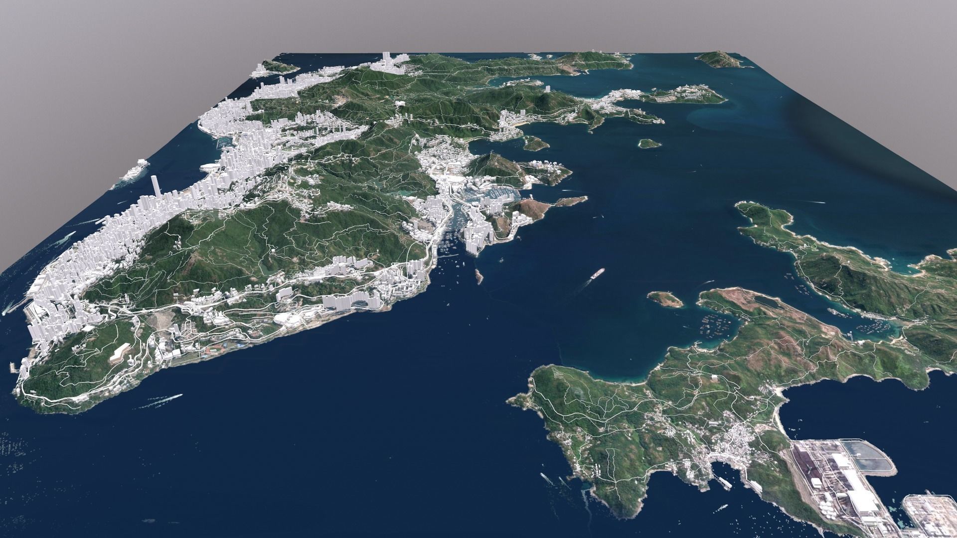 Cityscape Hong Kong China 3D model_5