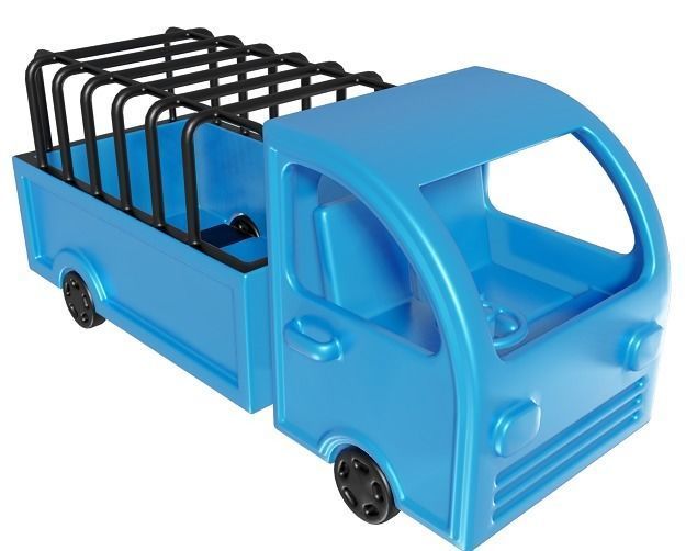 Classic Cartoon Truck Low-poly 3D model_2