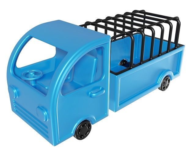 Classic Cartoon Truck Low-poly 3D model_1