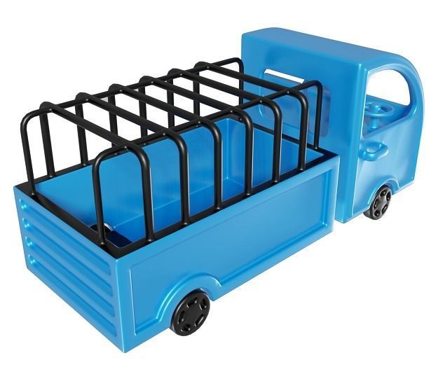 Classic Cartoon Truck Low-poly 3D model_3