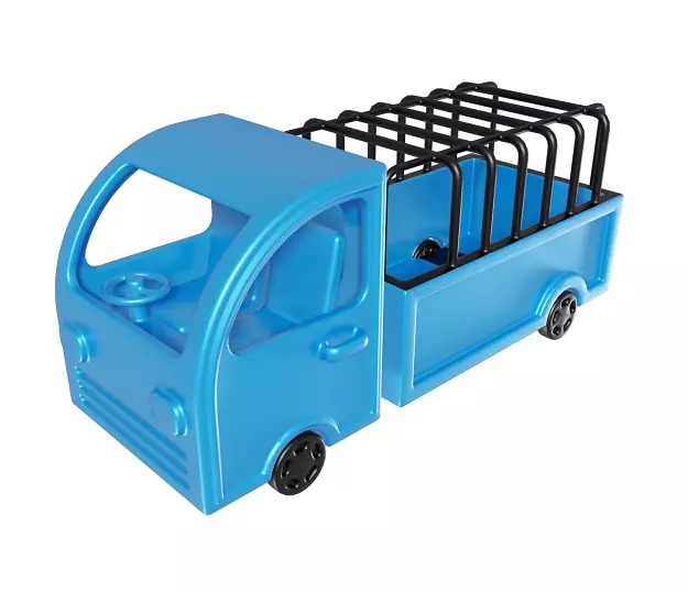 Classic Cartoon Truck Low-poly 3D model_0