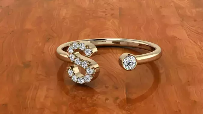 Jewelry Alphabet Ring  S