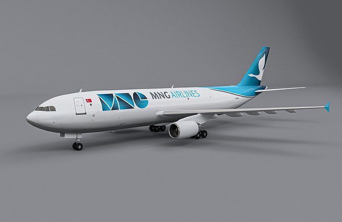 MNG Airlines Cargo Aircraft Airbus A300-600F Low-poly 3D model
