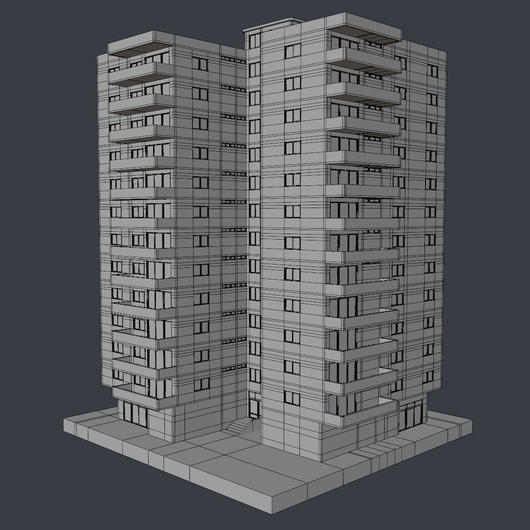 Residential Building with internal 6 3D model_22