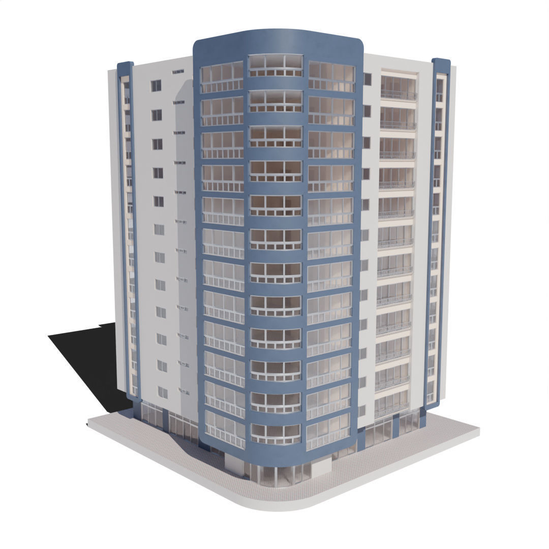 Residential Building with internal 6 3D model_1