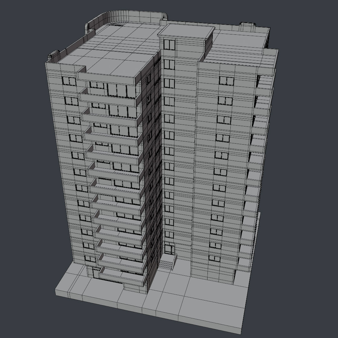 Residential Building with internal 6 3D model_24