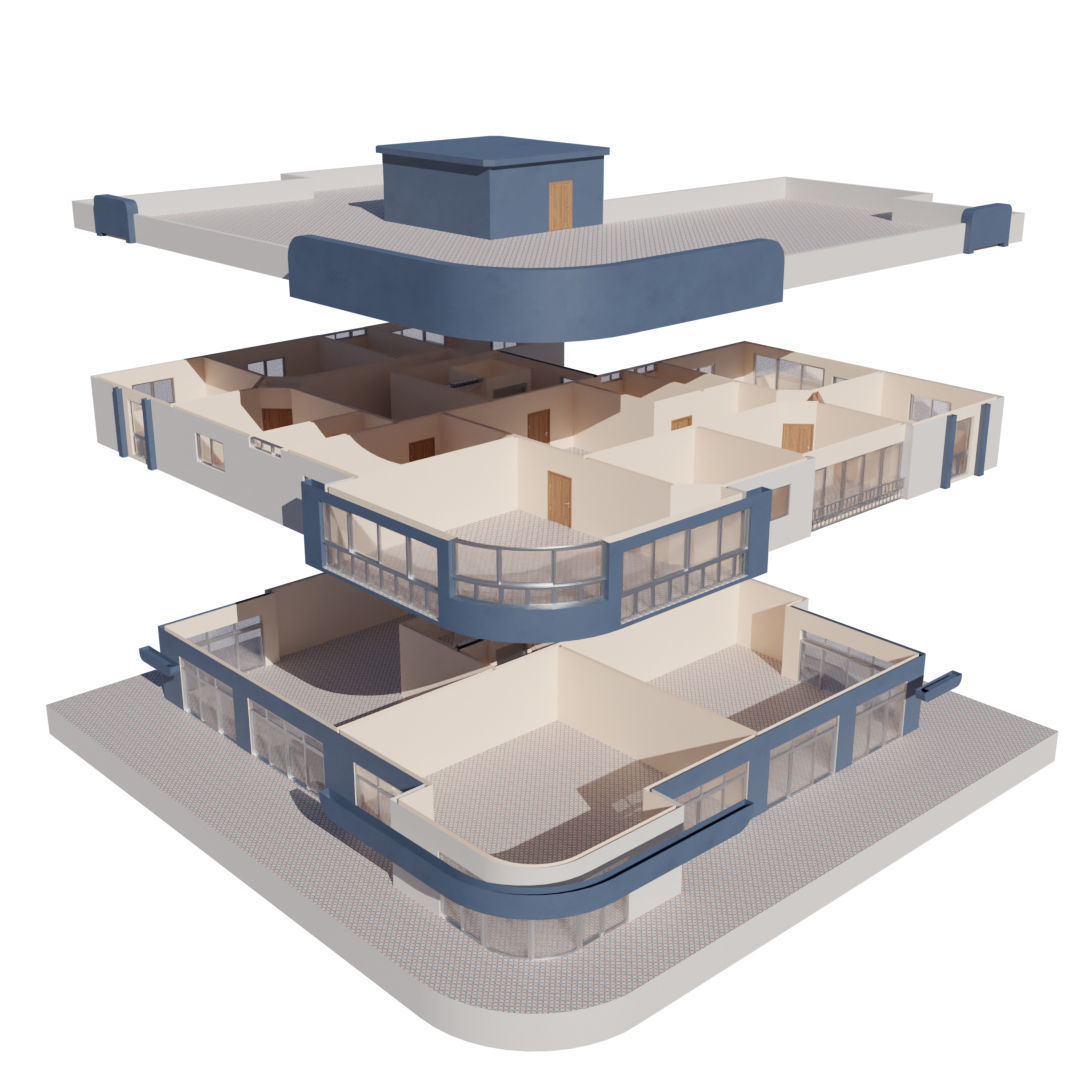 Residential Building with internal 6 3D model_13