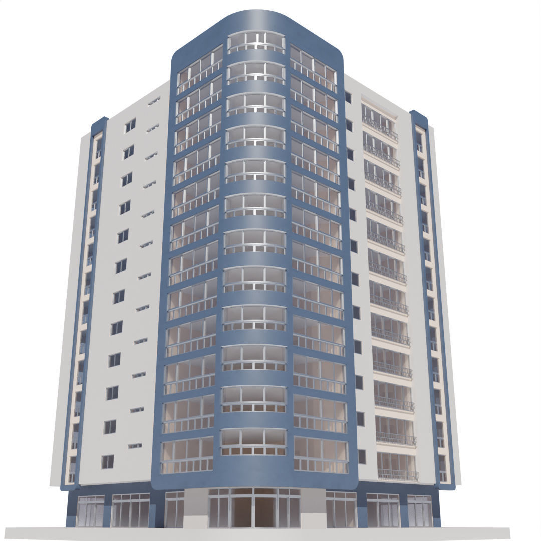Residential Building with internal 6 3D model_3