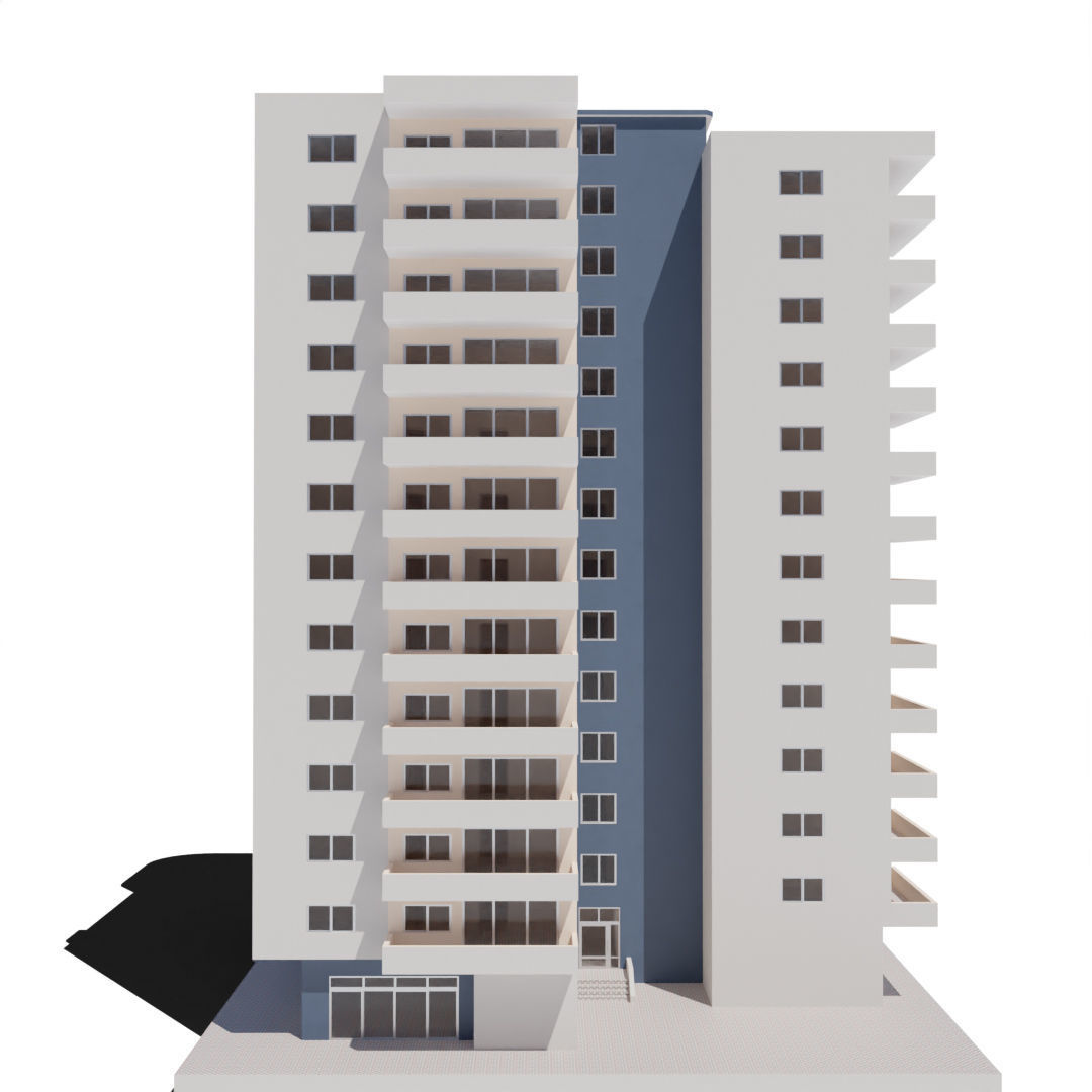 Residential Building with internal 6 3D model_7