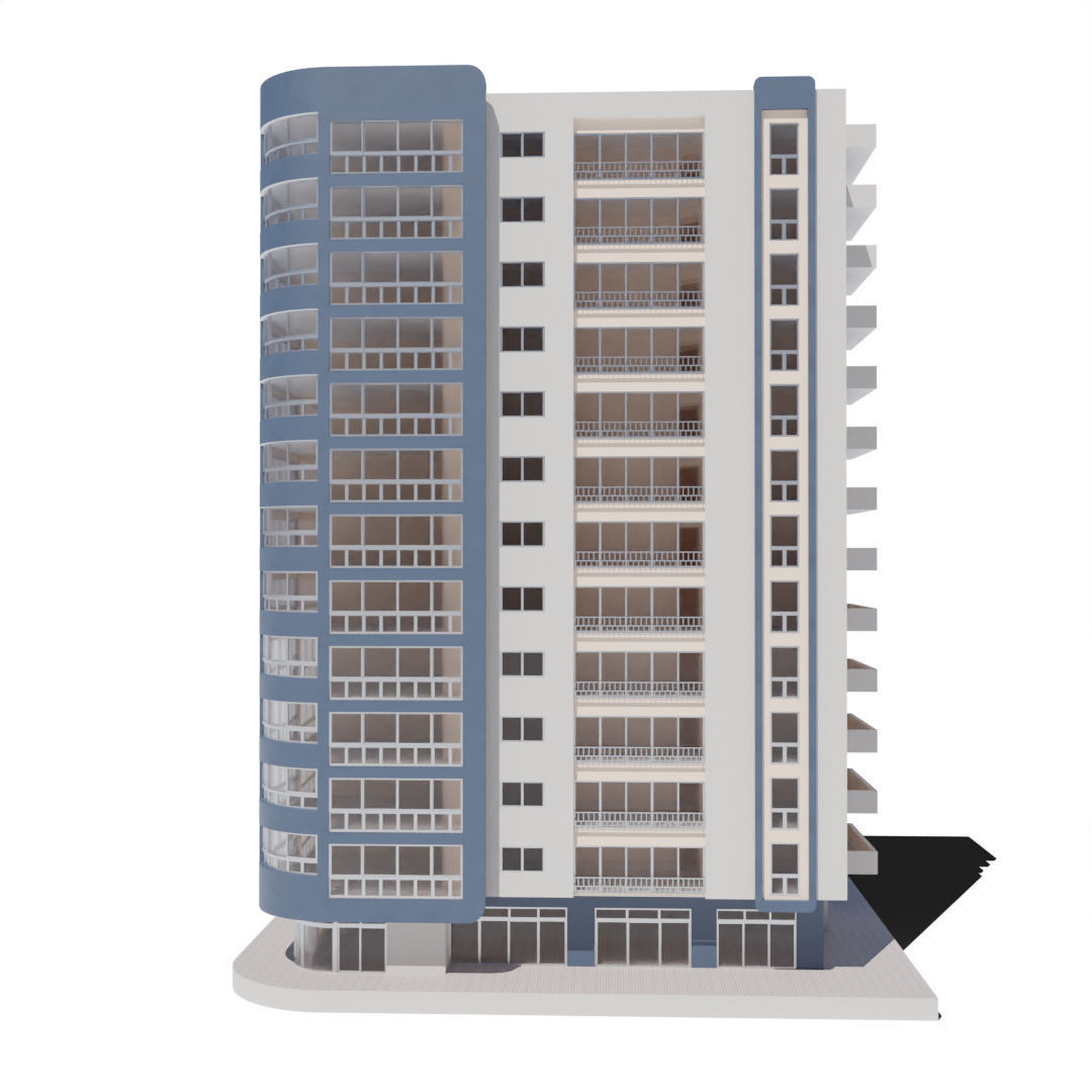 Residential Building with internal 6 3D model_4