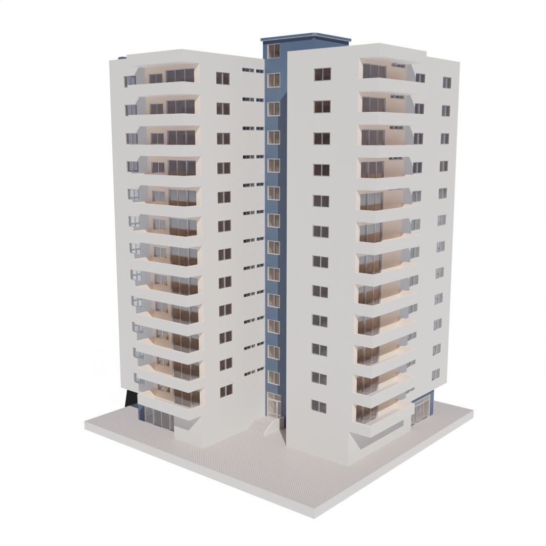 Residential Building with internal 6 3D model_2