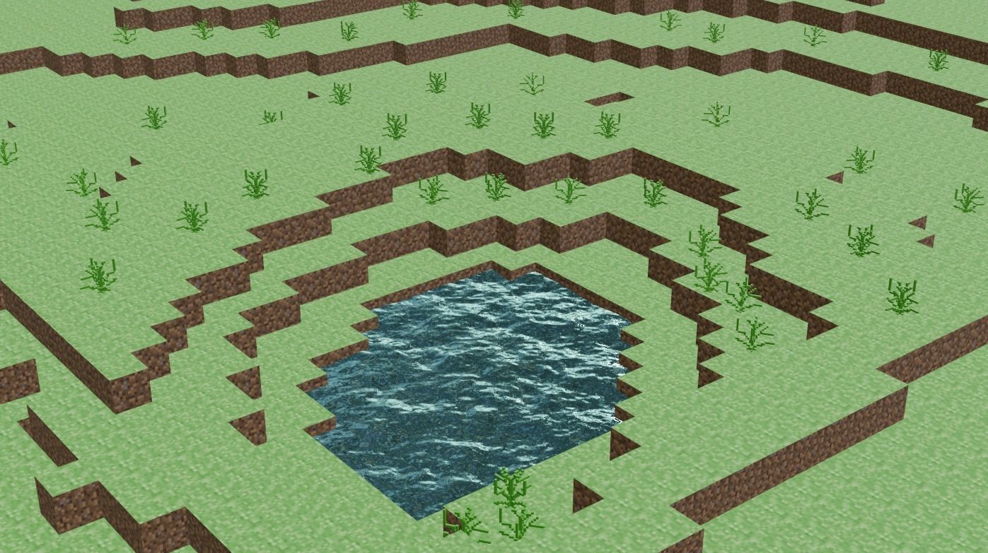 Minecraft 3D Realistic map with lake in middle Free low-poly 3D model_2