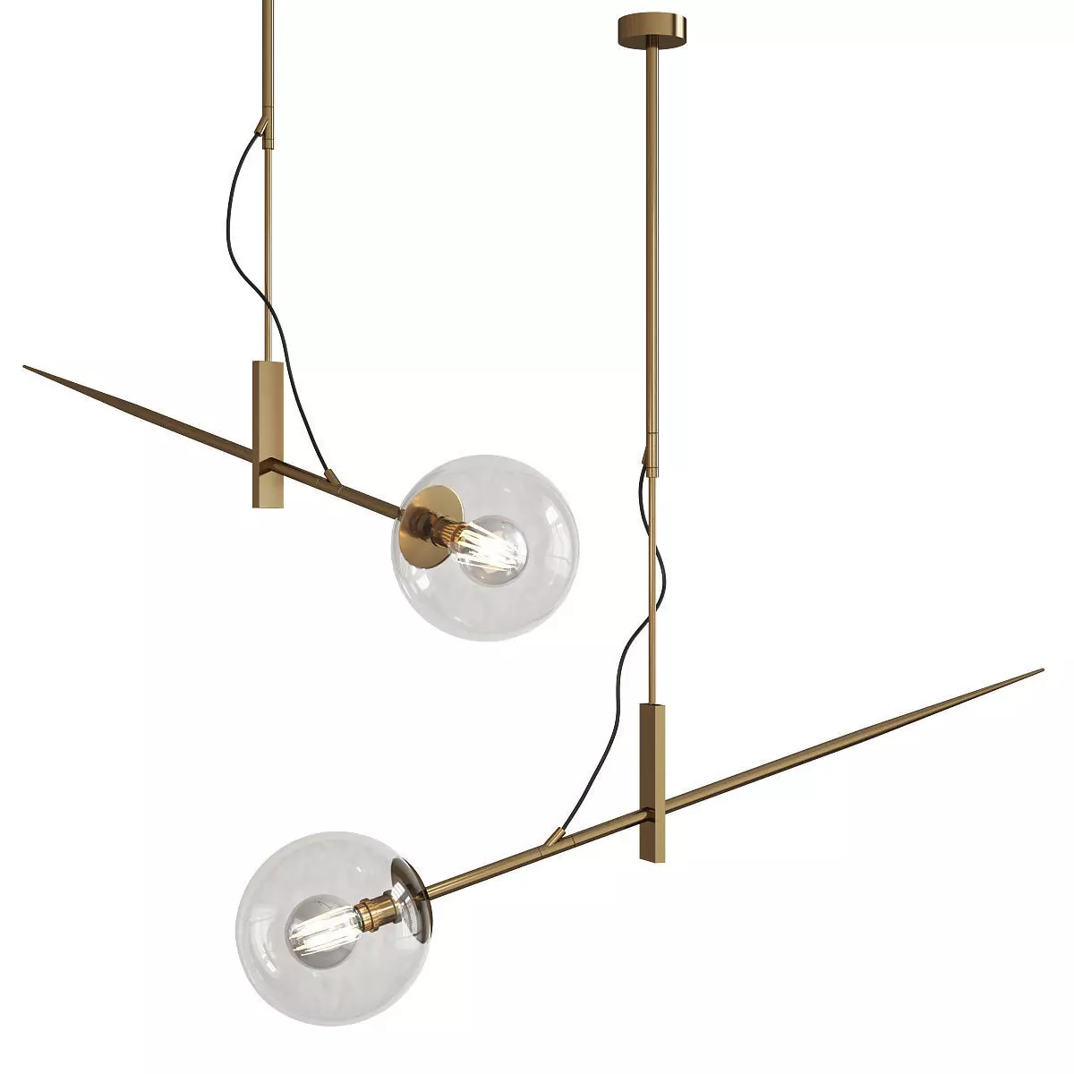 Hasta Brass Hanging Lamp 138 Low-poly 3D model