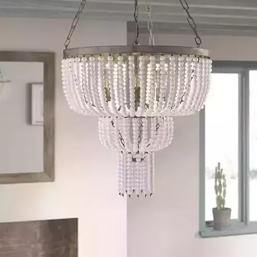 Rashida Light Statement Tiered Pendant - Beaded Accents