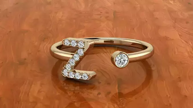 Jewelry Alphabet Ring Z