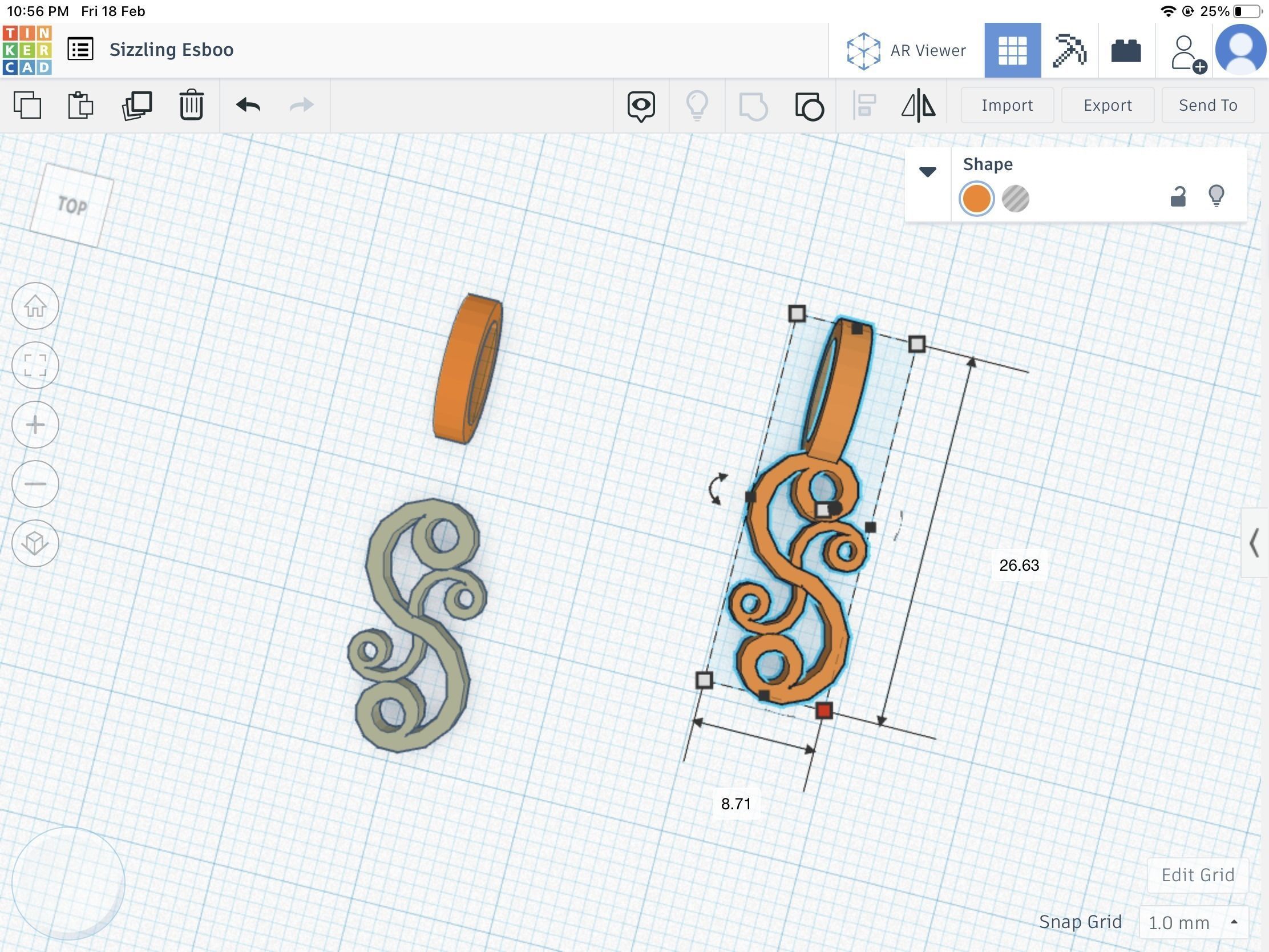 Modern pendant stl 3D print model_3