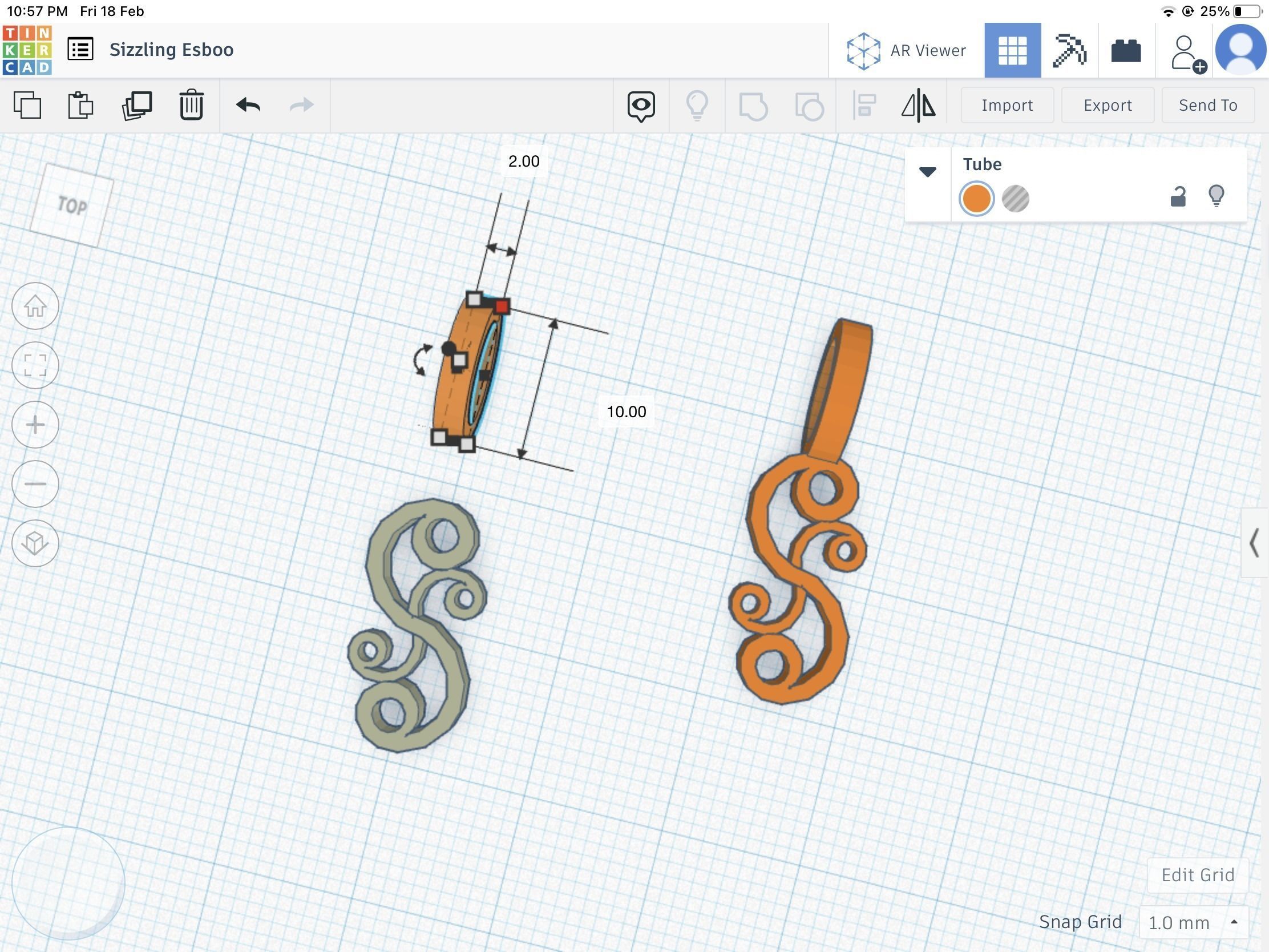 Modern pendant stl 3D print model_6