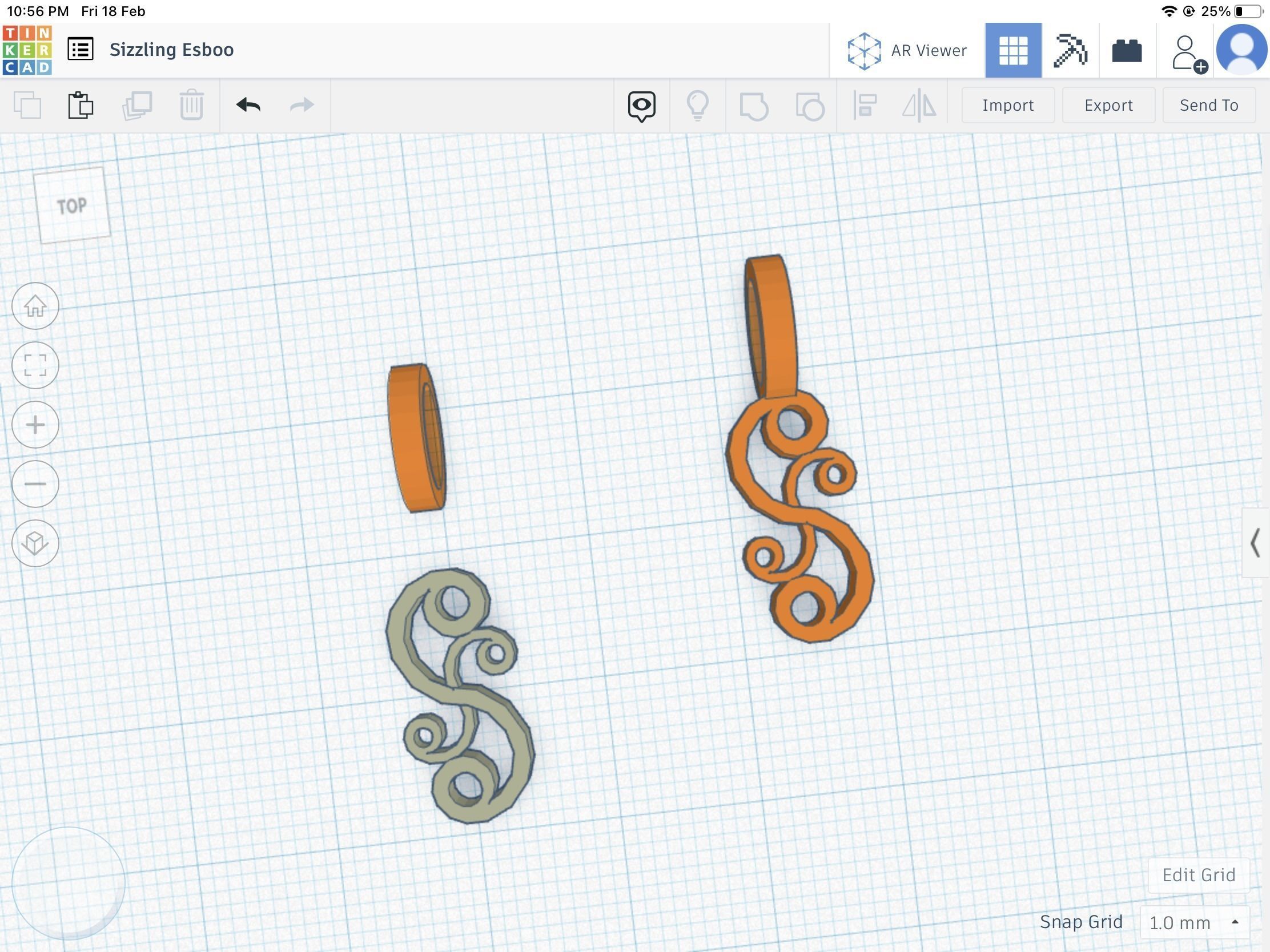Modern pendant stl 3D print model_5