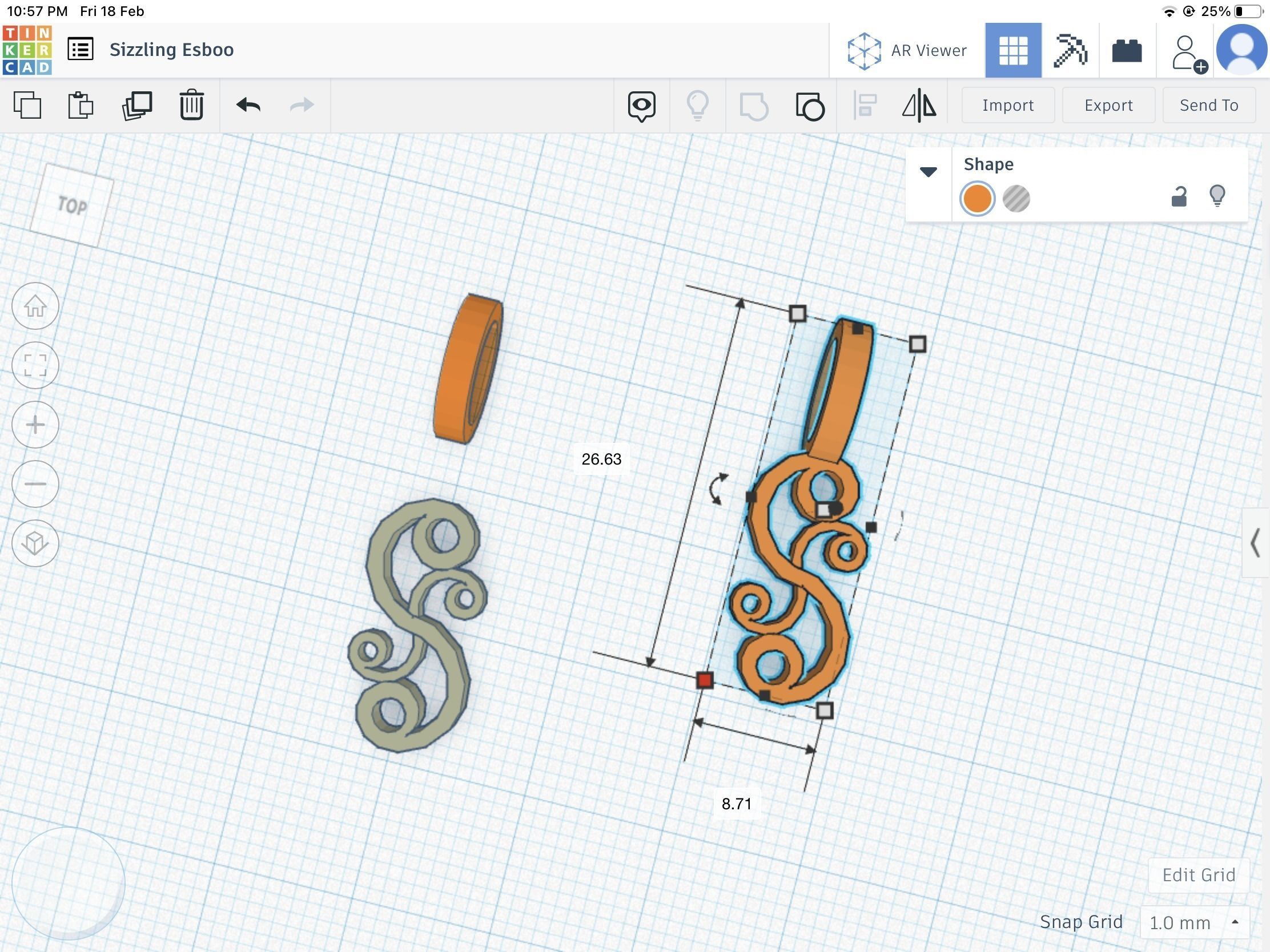 Modern pendant stl 3D print model_2