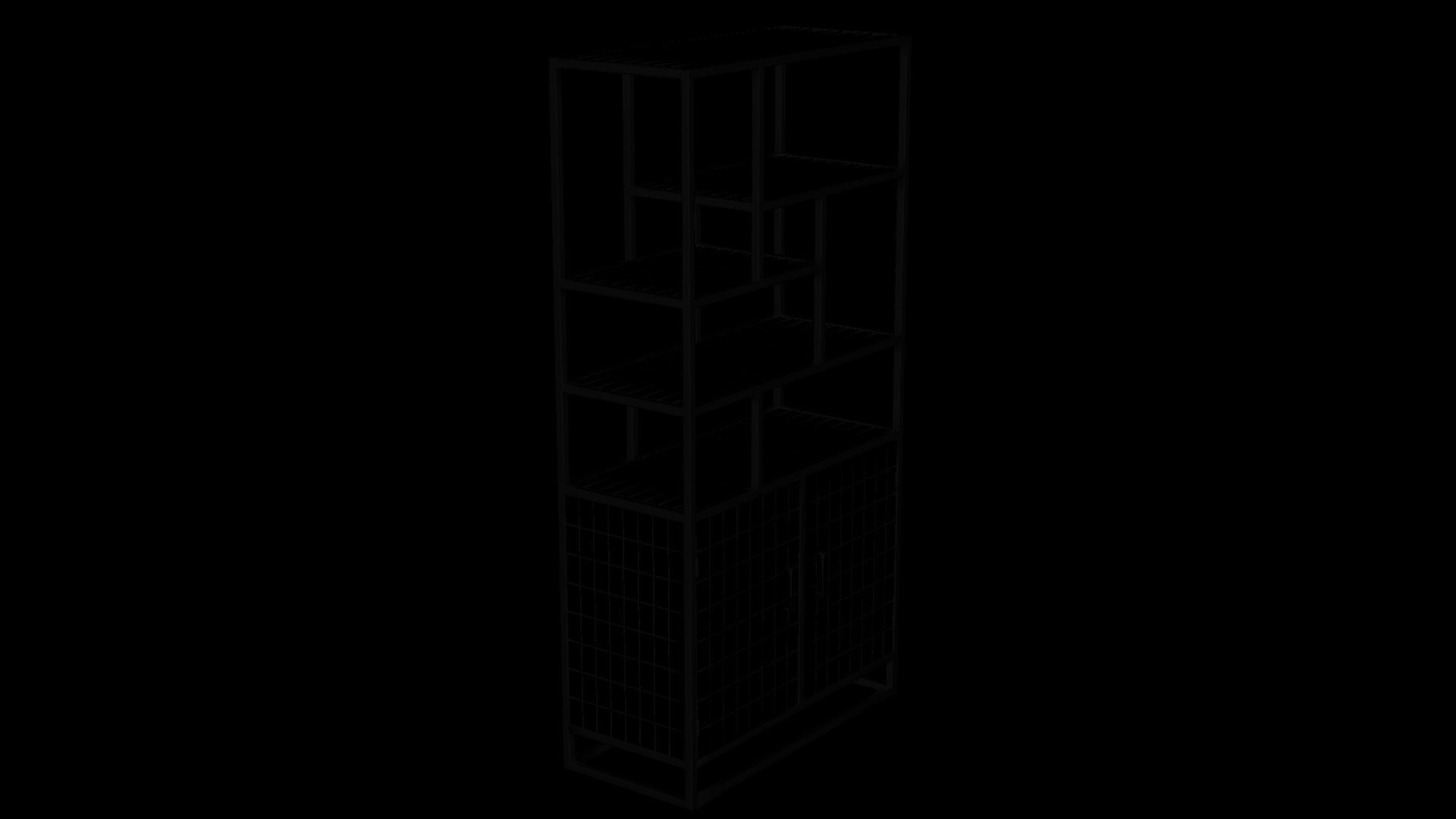 Bookshelf modern 3D model_4