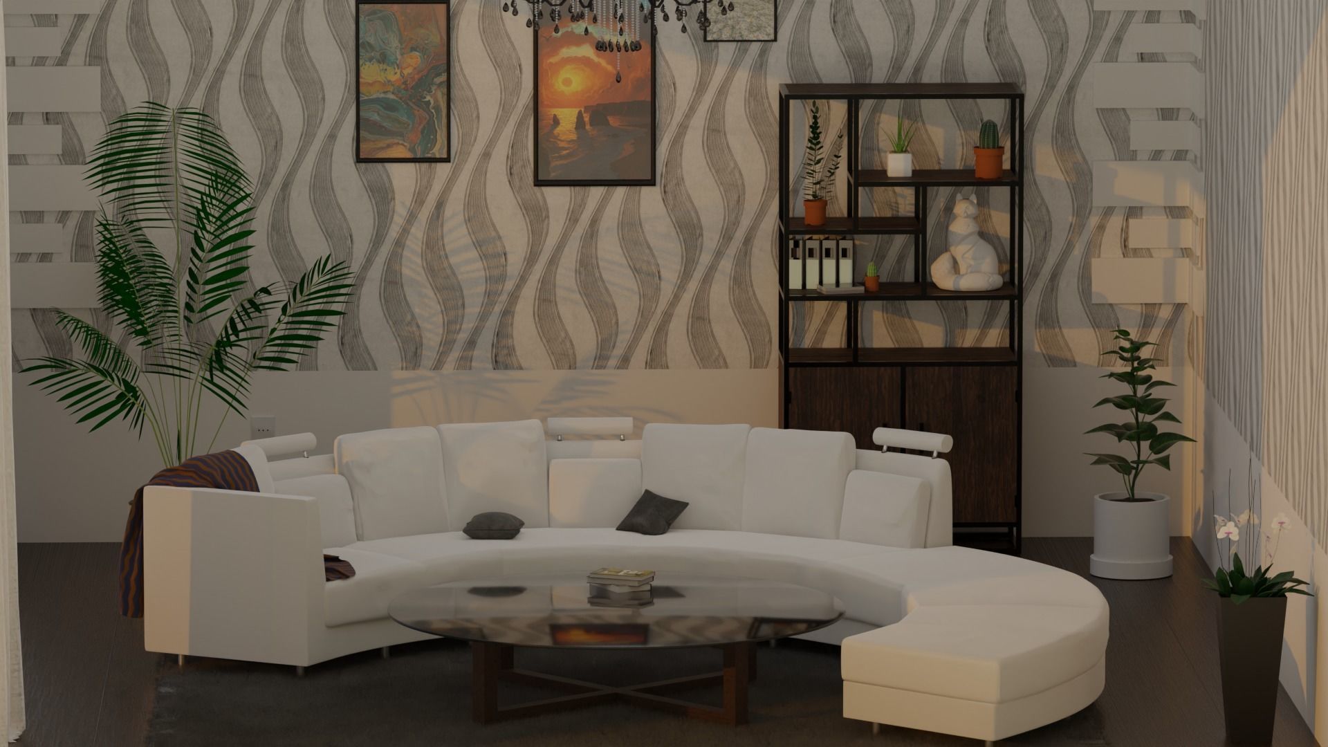 Bookshelf modern 3D model_5